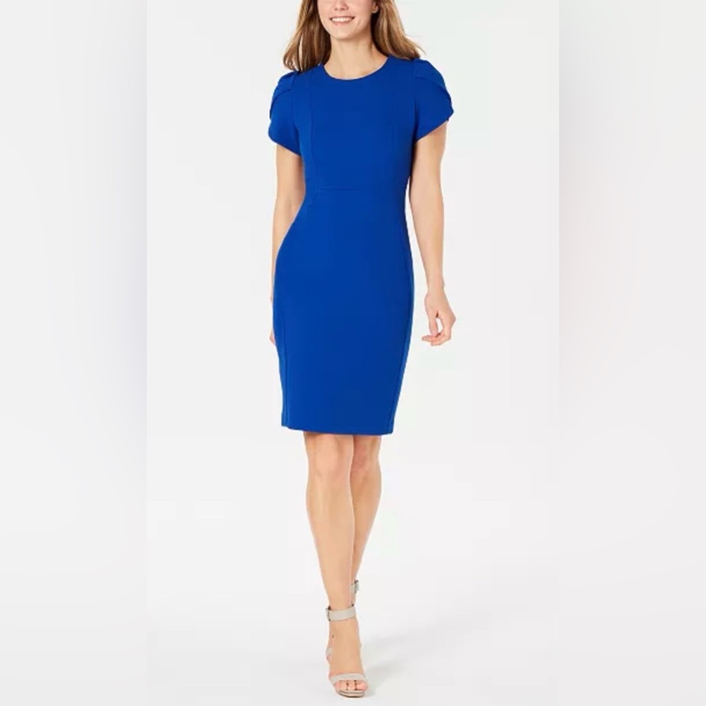 Calvin Klein One Shoulder Blue Dress